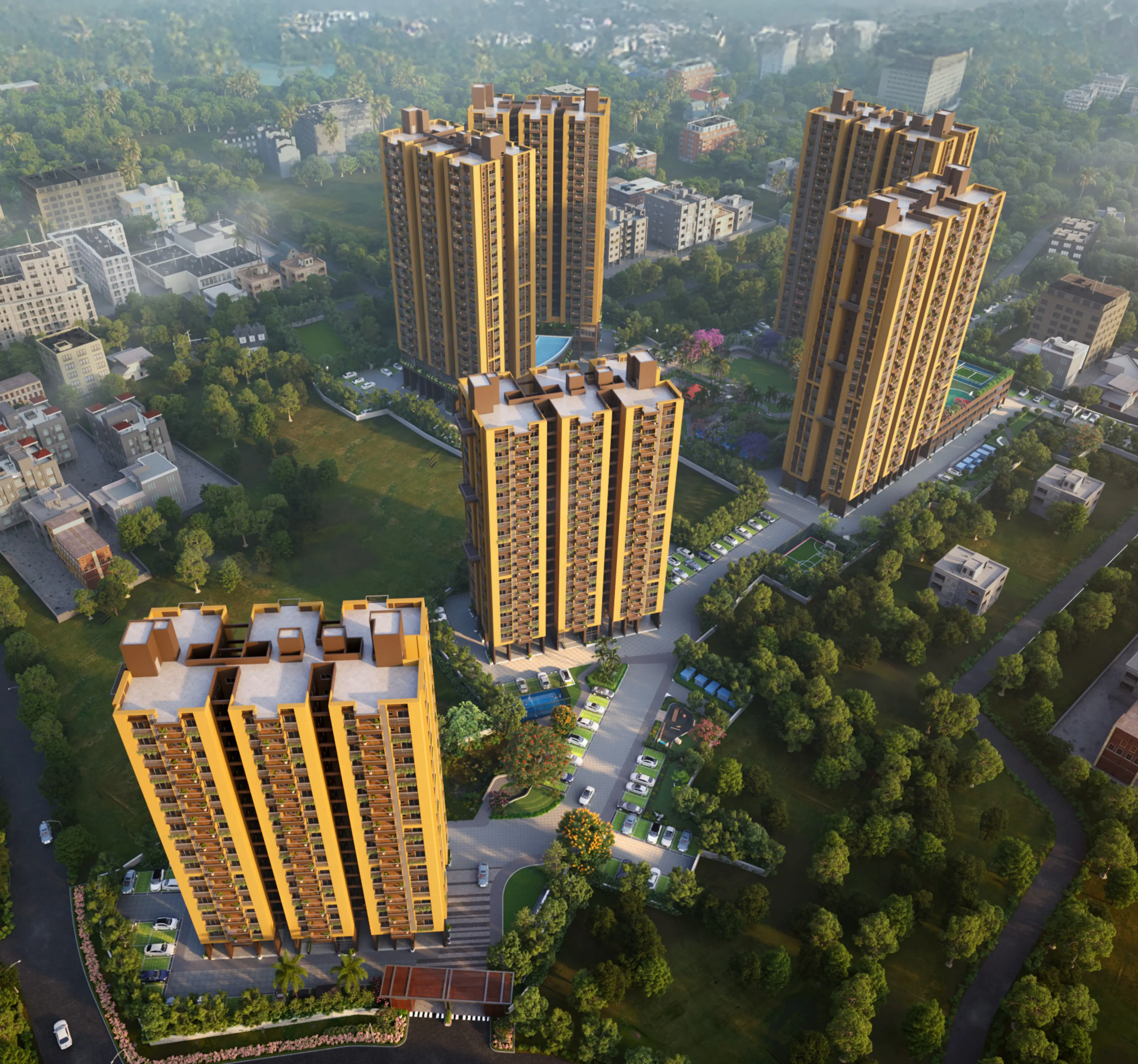 Orizon residential towers surrounded by landscaped open spaces